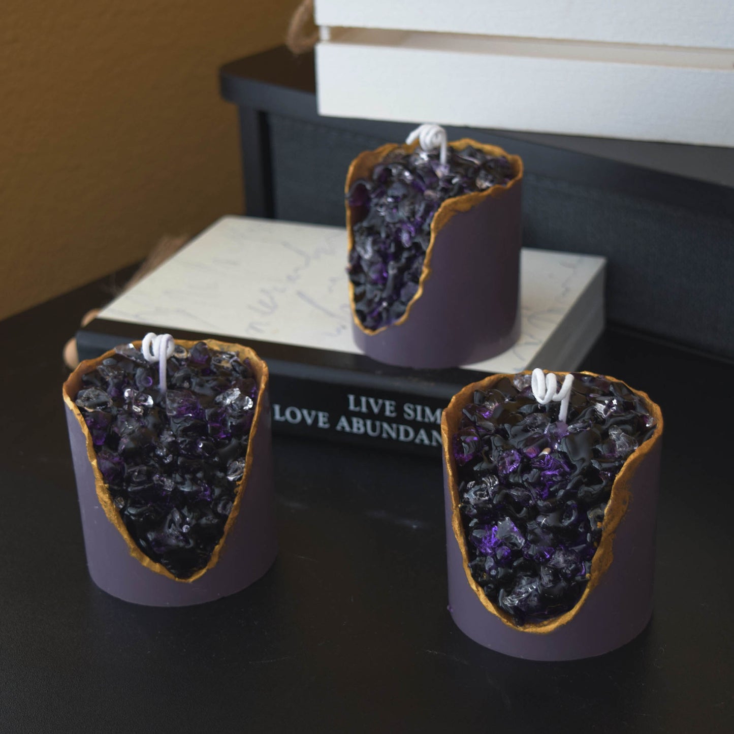 Handcrafted "Amethyst Crystal" Candle, Soy Wax, Holiday Gift, Home Decor