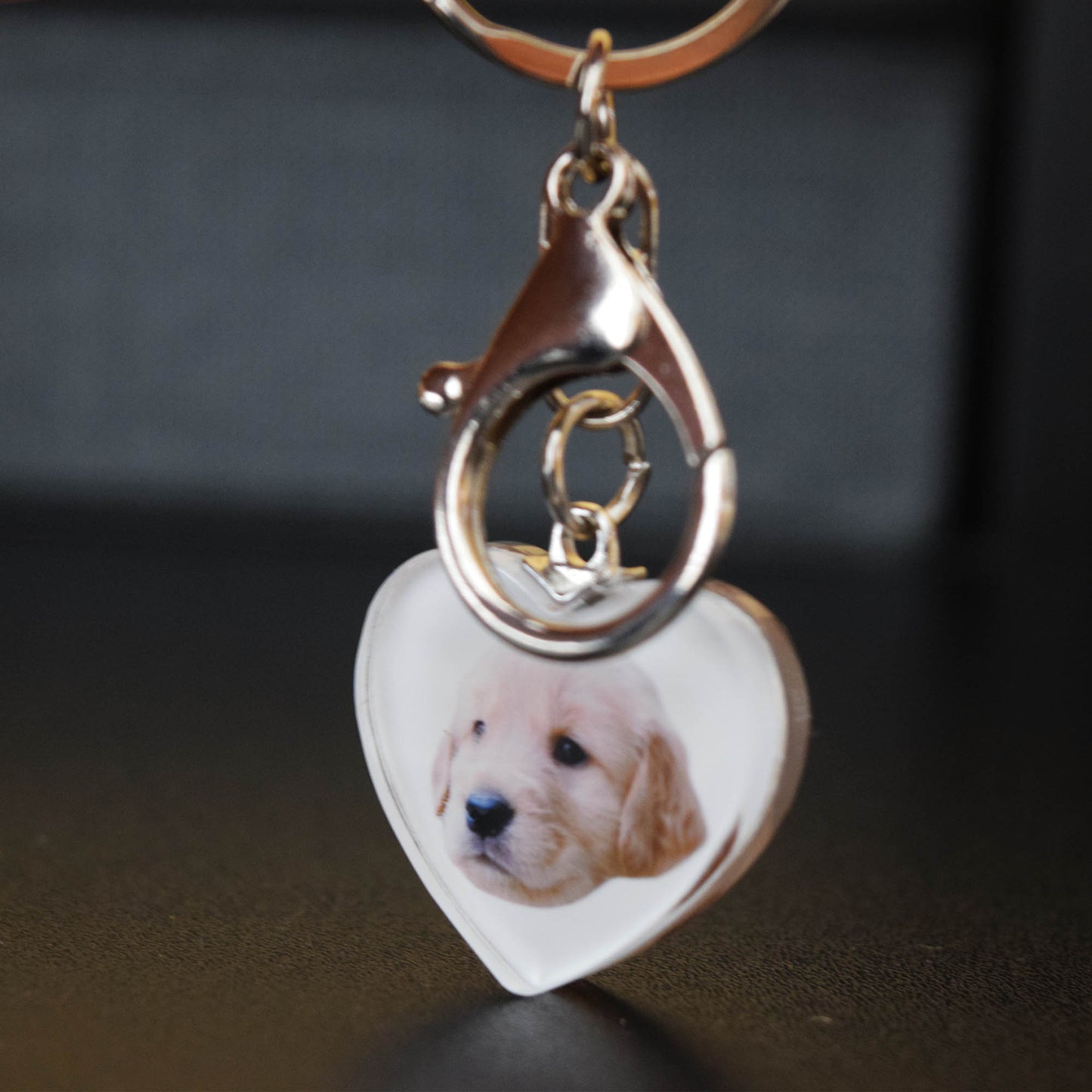 Valentine's Day Personalized Handcrafted Pocket Portraits, Personalized Keychain Charms, Clear Top with Customized Photo (2 Photos)