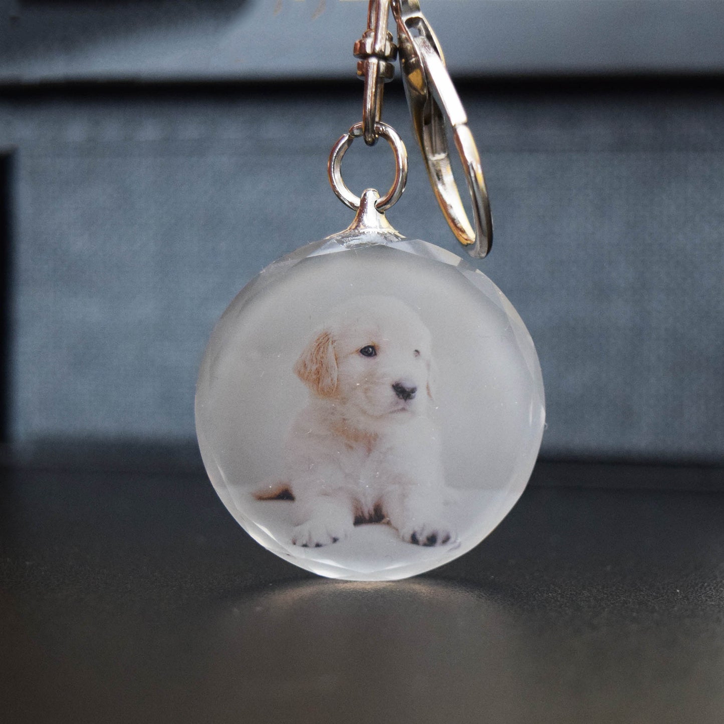 Personalized Handcrafted Pocket Portraits, Personalized Keychain, Clear Top with Translucent Customized Photo (1 Photos)