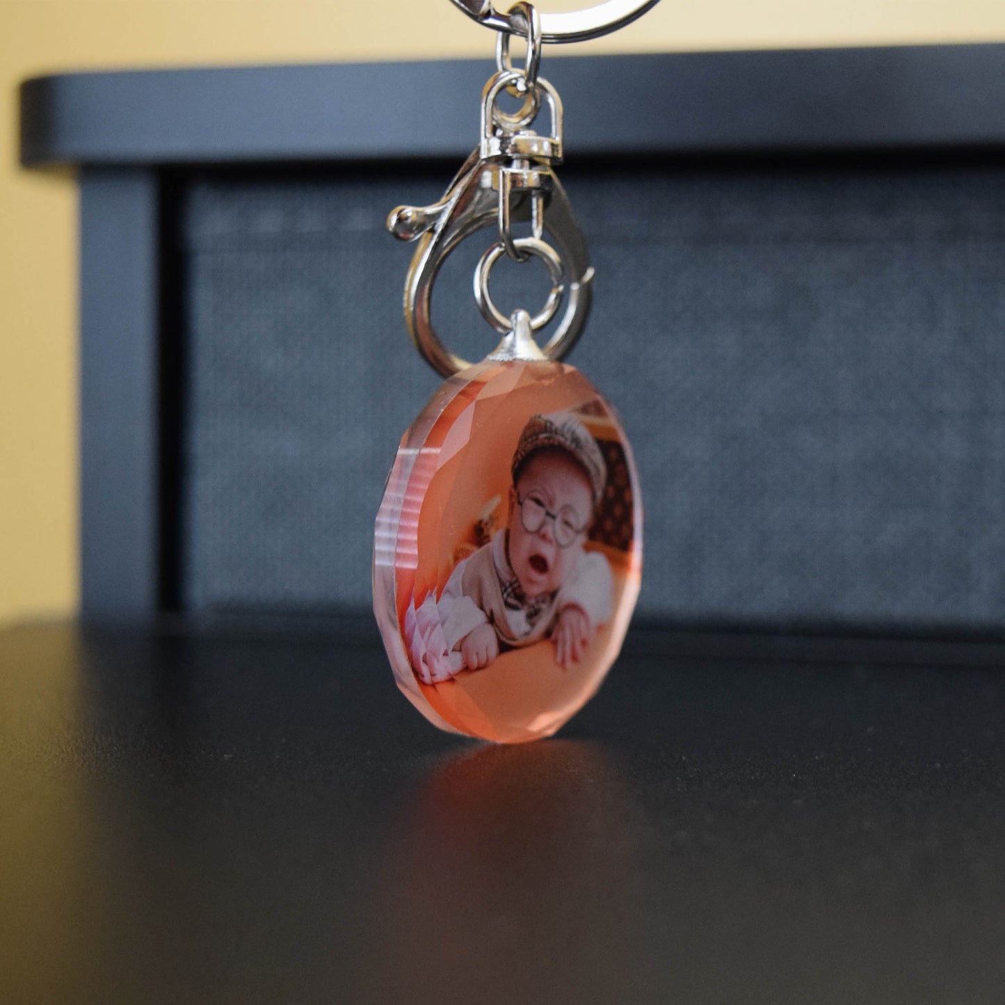 Valentine's Day Personalized Handcrafted Pocket Portraits, Personalized Keychain Charms, Clear Top with Customized Photo (2 Photos)