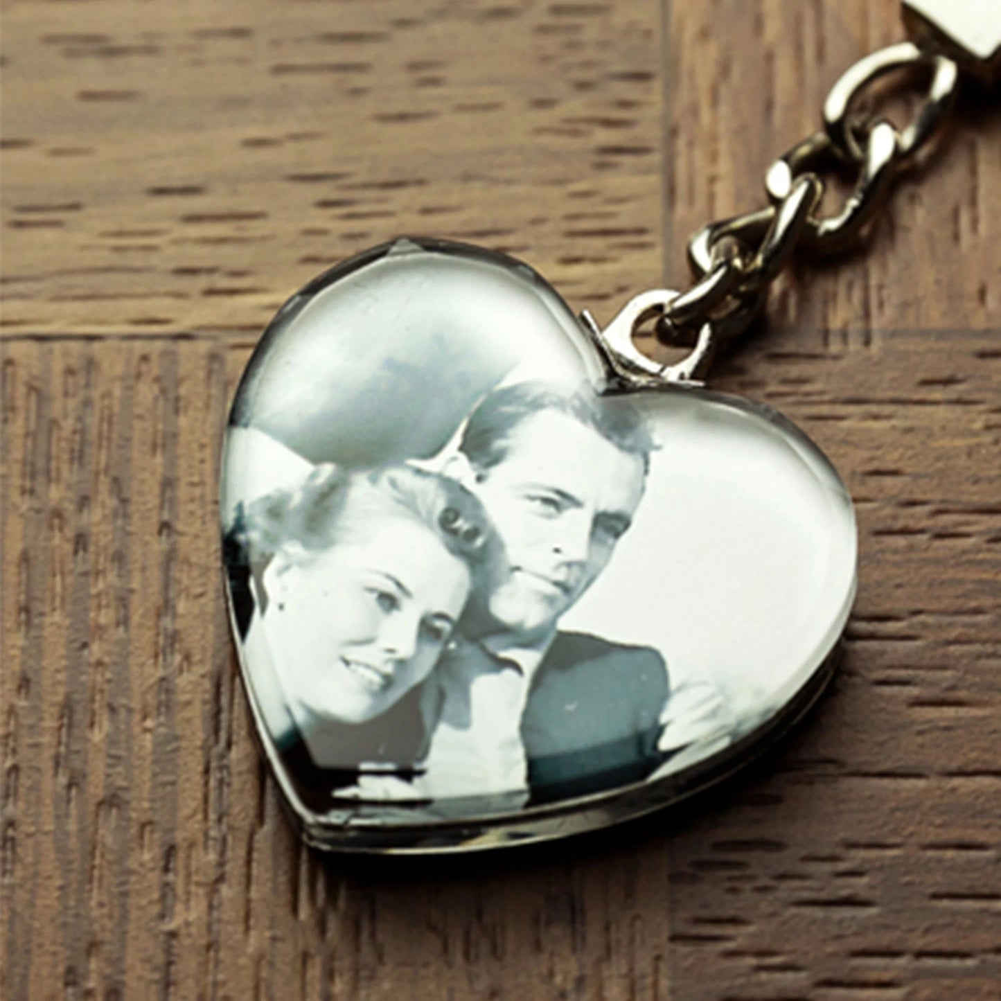 Holiday Gift Photo Keychain with Two Sides Photos Holiday Ornament, Clear Top with Customized Photo, Gift family